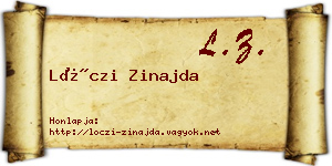 Lóczi Zinajda névjegykártya